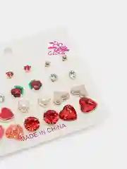 Алый серьги-гвоздики, 12 пар