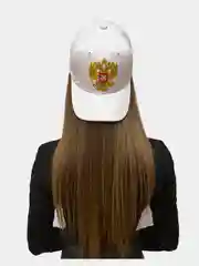 Белый бейсболка классическая с гербом России/ Россия вперед/ унисекс