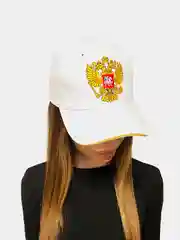 Белый бейсболка классическая с гербом России/ Россия вперед/ унисекс