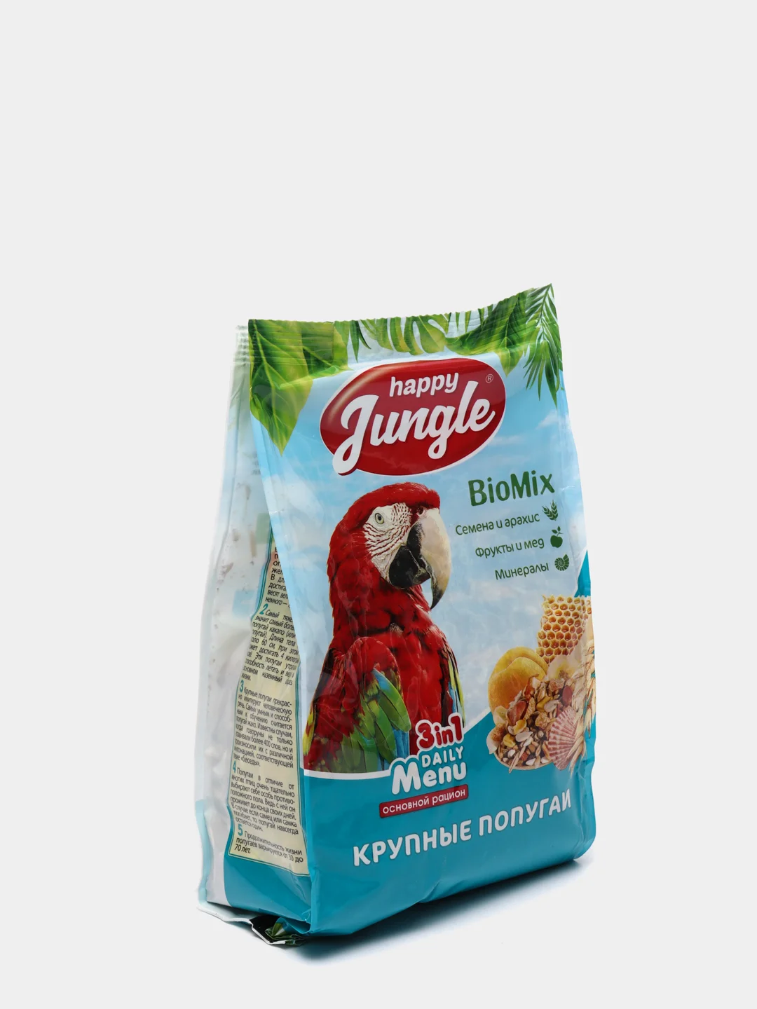 Корм для крупных попугаев HAPPY JUNGLE, 500 г