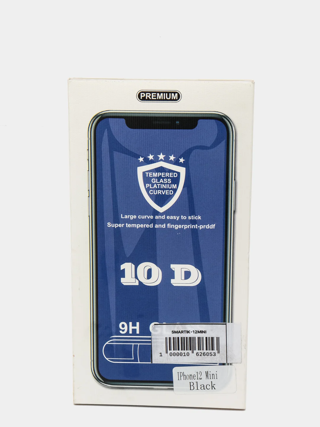 Защитное стекло Tempered Glass Platinum Curved 10D для iPhone 12 mini, black, 9H