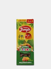 Палочки (лакомство) для птиц Happy Jungle "Медовый микс", 3 штуки, 90 г