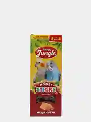 Палочки (лакомство) для птиц HAPPY JUNGLE, мед и орехи, 3 штуки, 90 гр