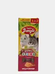 Палочки (лакомство) для крупных грызунов HAPPY JUNGLE мед и фрукты, 3 штуки, 90 г