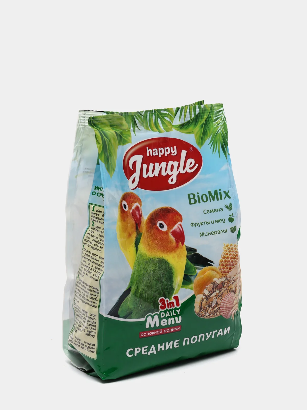 Корм для средних попугаев HAPPY JUNGLE, 500 г