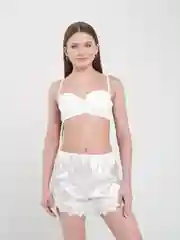 Белый шорты женские с кружевом