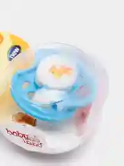 Голубой соска-пустышка Baby Land с рисунком силиконовая круглая, 0 мес+