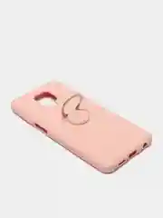 Розовый чехол с бархатом внутри и кольцом подставкой Xiaomi Redmi NOTE 9 PRO, Note 9S