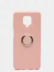 Розовый чехол с бархатом внутри и кольцом подставкой Xiaomi Redmi NOTE 9 PRO, Note 9S