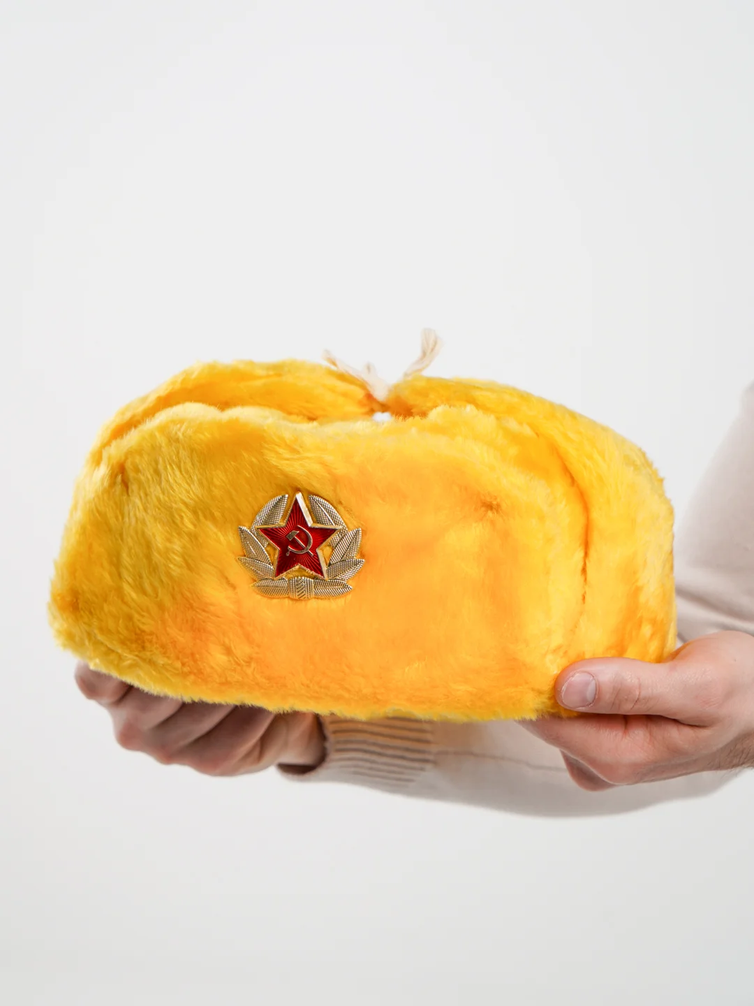 Желтый шапки Ушанки/ Будёновка/ Солдатская/ Ушанка (Разные цвета) с кокардой, СССР, РФ