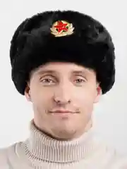 Черный шапки Ушанки/ Будёновка/ Солдатская/ Ушанка (Разные цвета) с кокардой, СССР, РФ
