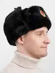 Черный шапки Ушанки/ Будёновка/ Солдатская/ Ушанка (Разные цвета) с кокардой, СССР, РФ