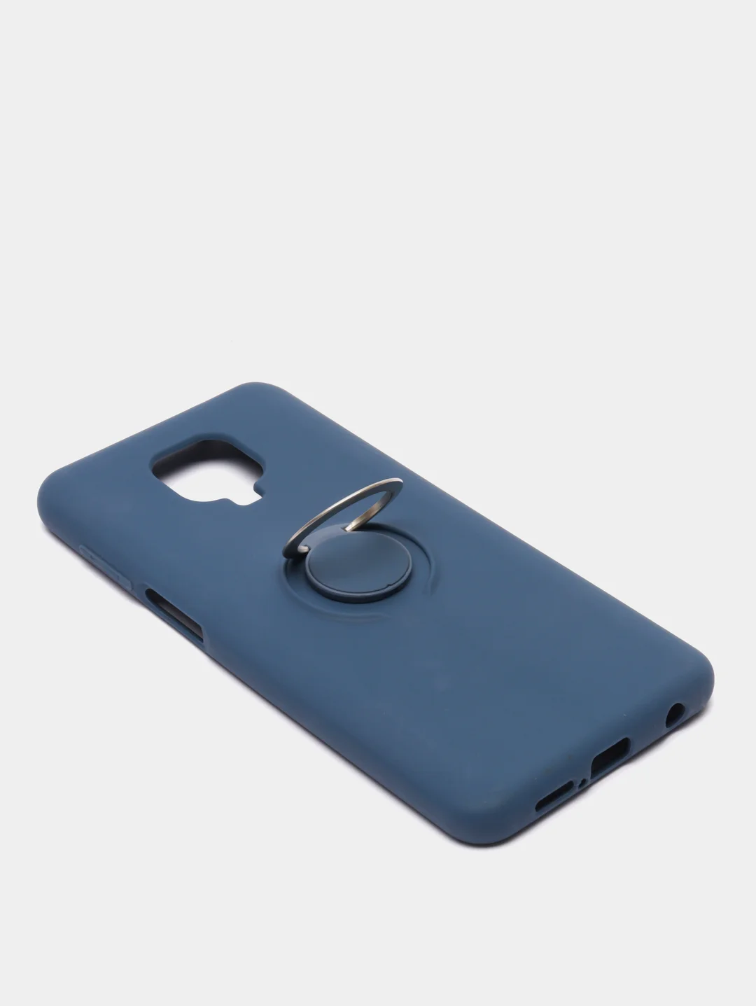 Темно-синий чехол с бархатом внутри и кольцом подставкой Xiaomi Redmi NOTE 9 PRO, Note 9S