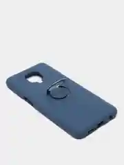 Темно-синий чехол с бархатом внутри и кольцом подставкой Xiaomi Redmi NOTE 9 PRO, Note 9S