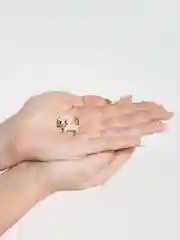 Золотой брошь 2 цвета / Брошка / Кошка / Мини брошка / С жемчугом