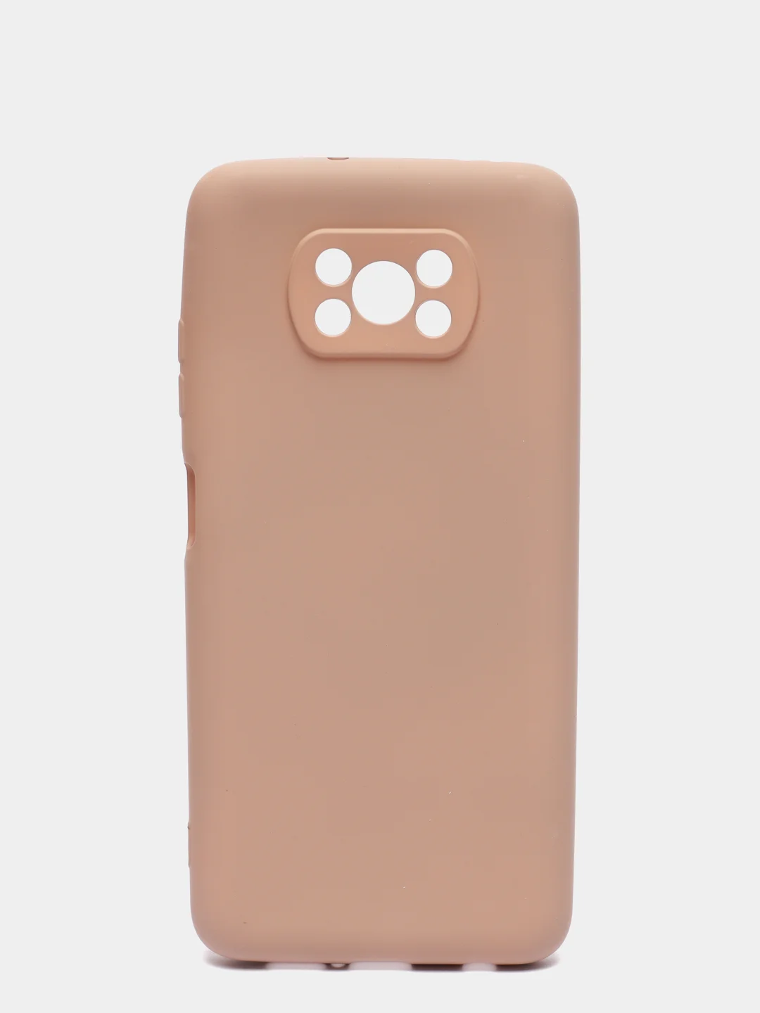 Бежевый чехол Xiaomi POCO X3 /POCO X3 PRO с защитой камеры и бархатом внутри