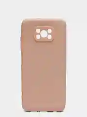Бежевый чехол Xiaomi POCO X3 /POCO X3 PRO с защитой камеры и бархатом внутри
