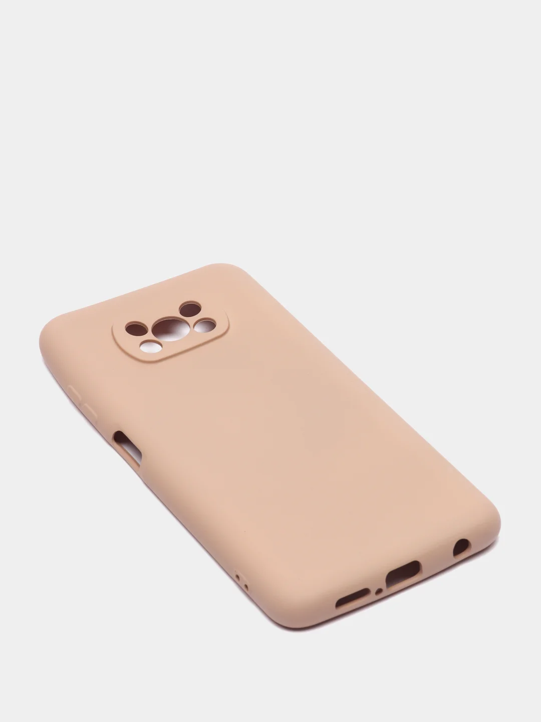 Бежевый чехол Xiaomi POCO X3 /POCO X3 PRO с защитой камеры и бархатом внутри