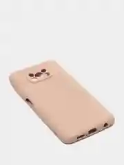 Бежевый чехол Xiaomi POCO X3 /POCO X3 PRO с защитой камеры и бархатом внутри
