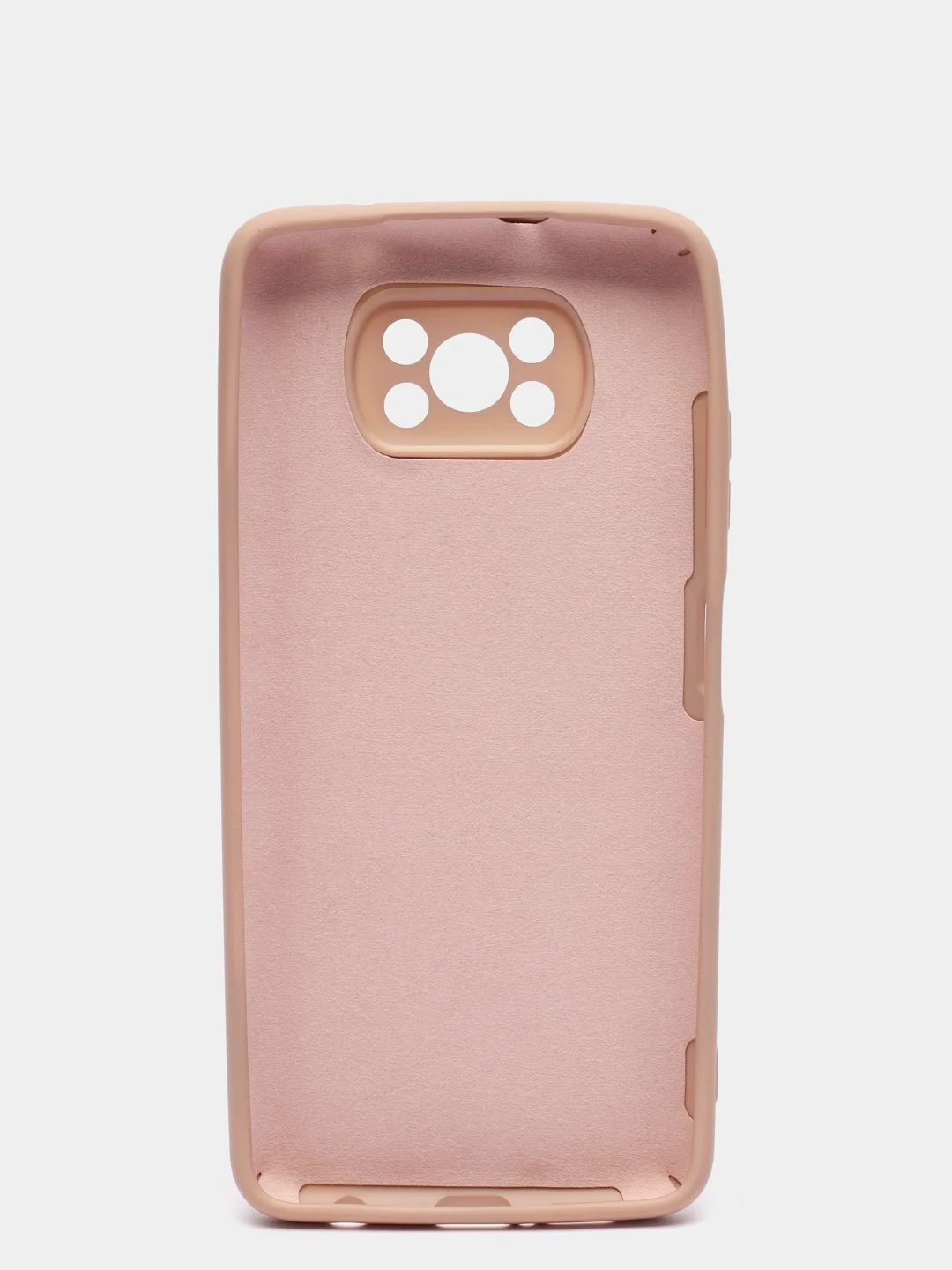 Бежевый чехол Xiaomi POCO X3 /POCO X3 PRO с защитой камеры и бархатом внутри
