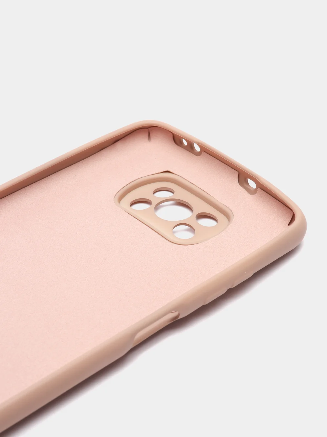Бежевый чехол Xiaomi POCO X3 /POCO X3 PRO с защитой камеры и бархатом внутри
