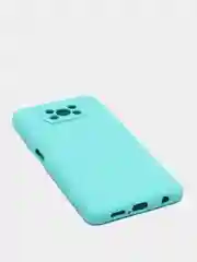 Бирюзовый чехол Xiaomi POCO X3 /POCO X3 PRO с защитой камеры и бархатом внутри