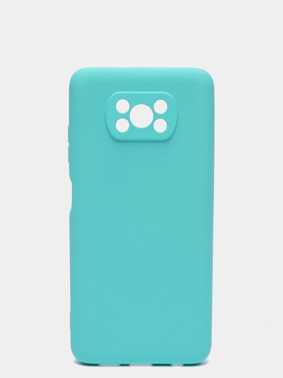 Бирюзовый чехол Xiaomi POCO X3 /POCO X3 PRO с защитой камеры и бархатом внутри