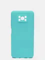 Бирюзовый чехол Xiaomi POCO X3 /POCO X3 PRO с защитой камеры и бархатом внутри