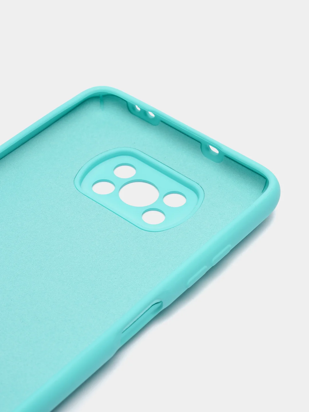 Бирюзовый чехол Xiaomi POCO X3 /POCO X3 PRO с защитой камеры и бархатом внутри