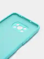 Бирюзовый чехол Xiaomi POCO X3 /POCO X3 PRO с защитой камеры и бархатом внутри