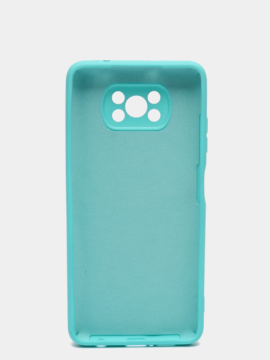 Бирюзовый чехол Xiaomi POCO X3 /POCO X3 PRO с защитой камеры и бархатом внутри