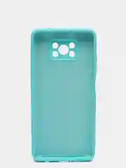 Бирюзовый чехол Xiaomi POCO X3 /POCO X3 PRO с защитой камеры и бархатом внутри