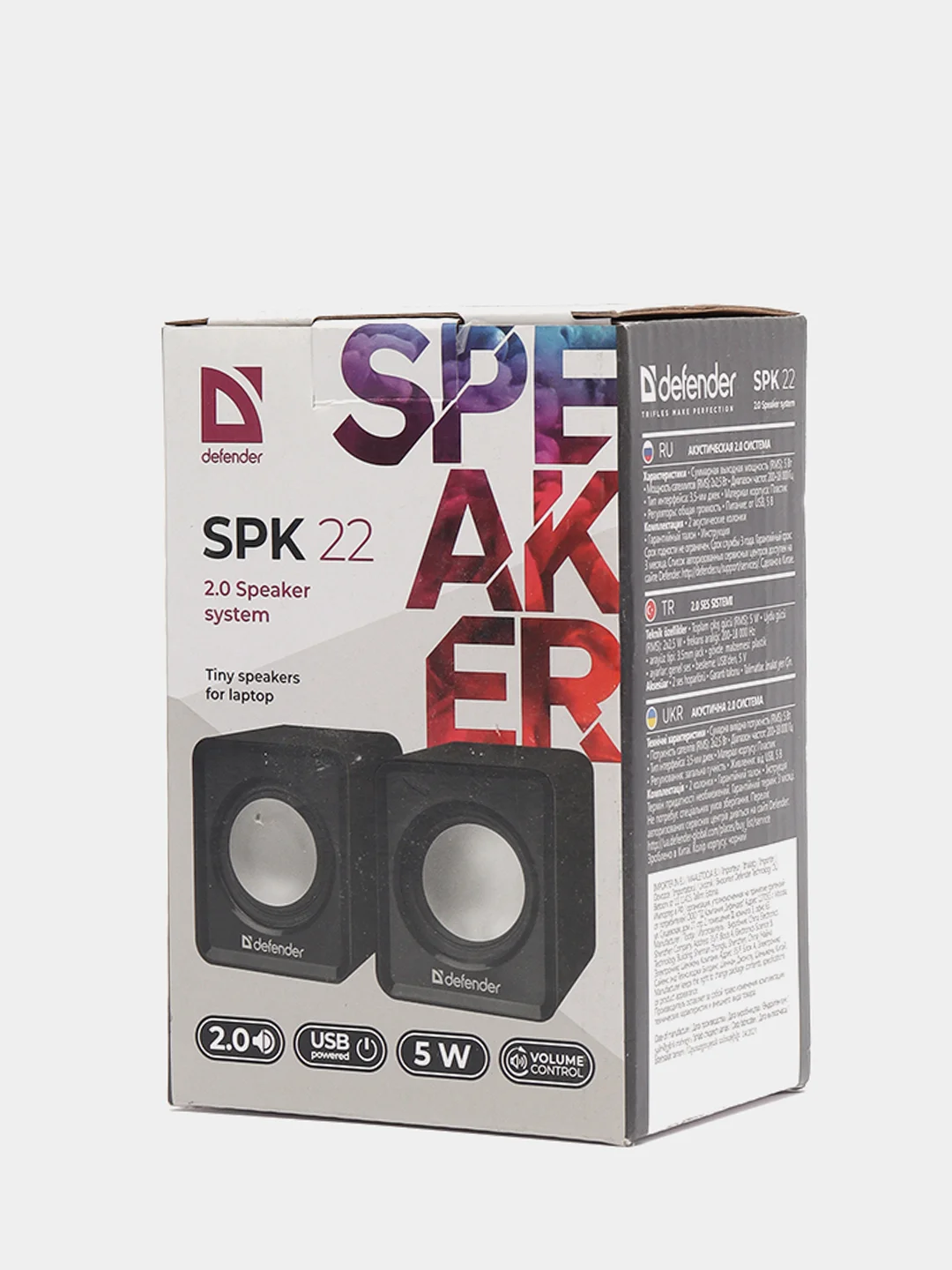 Акустическая система 2.0 Defender SPK 22 черный, 5 Вт, питание от USB
