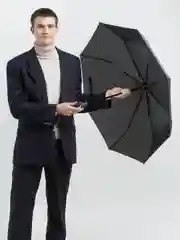 Черный зонт черный полуавтоматический Pasio