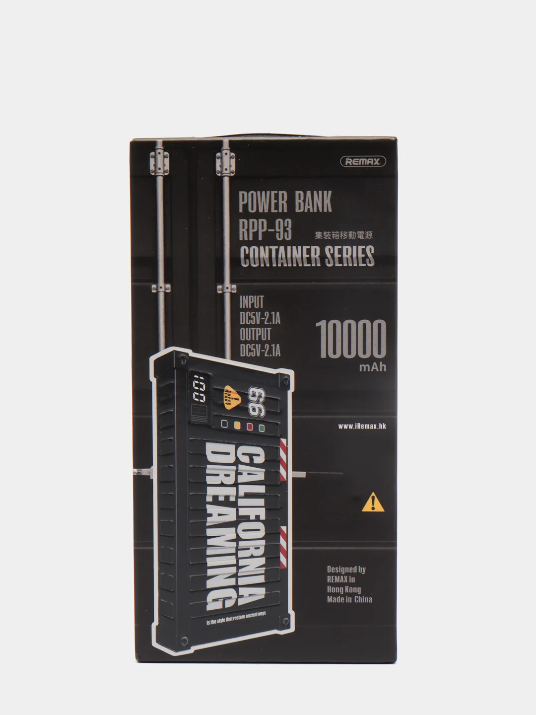 Черный мобильный аккумулятор (PowerBank) REMAX Container Series RPP-93 10000 mAh