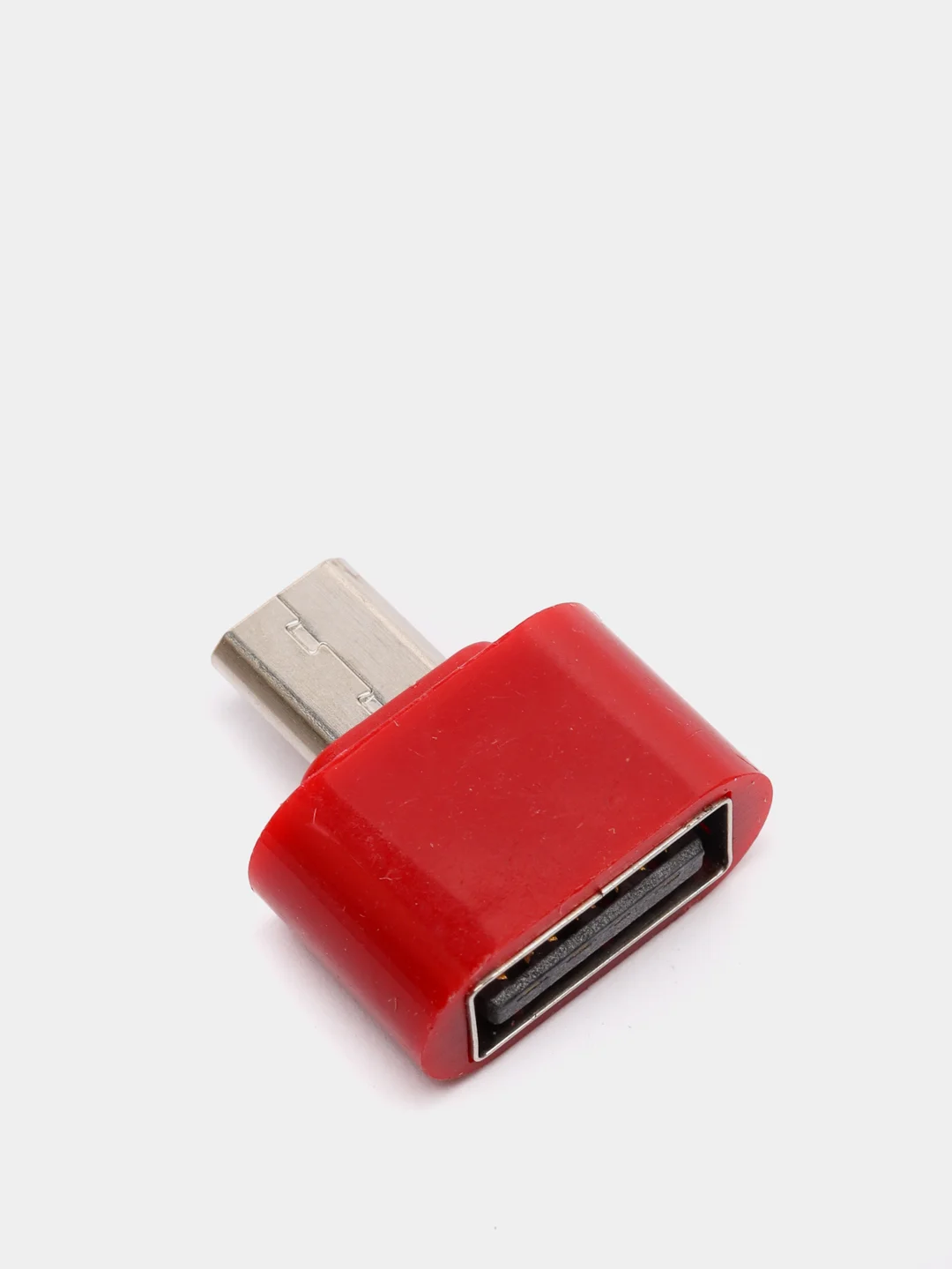 Багровый переходник OTG  USB - MicroUSB
