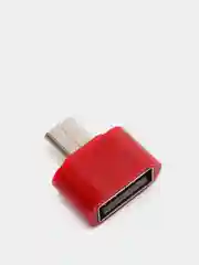 Багровый переходник OTG  USB - MicroUSB