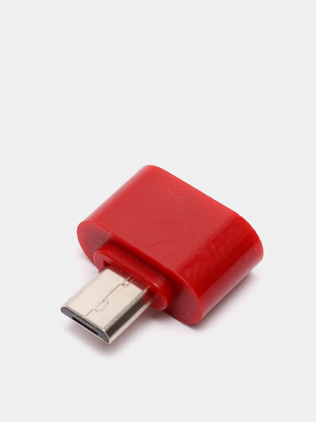 Багровый переходник OTG  USB - MicroUSB