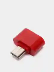 Багровый переходник OTG  USB - MicroUSB