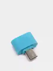 Голубой переходник OTG  USB - MicroUSB