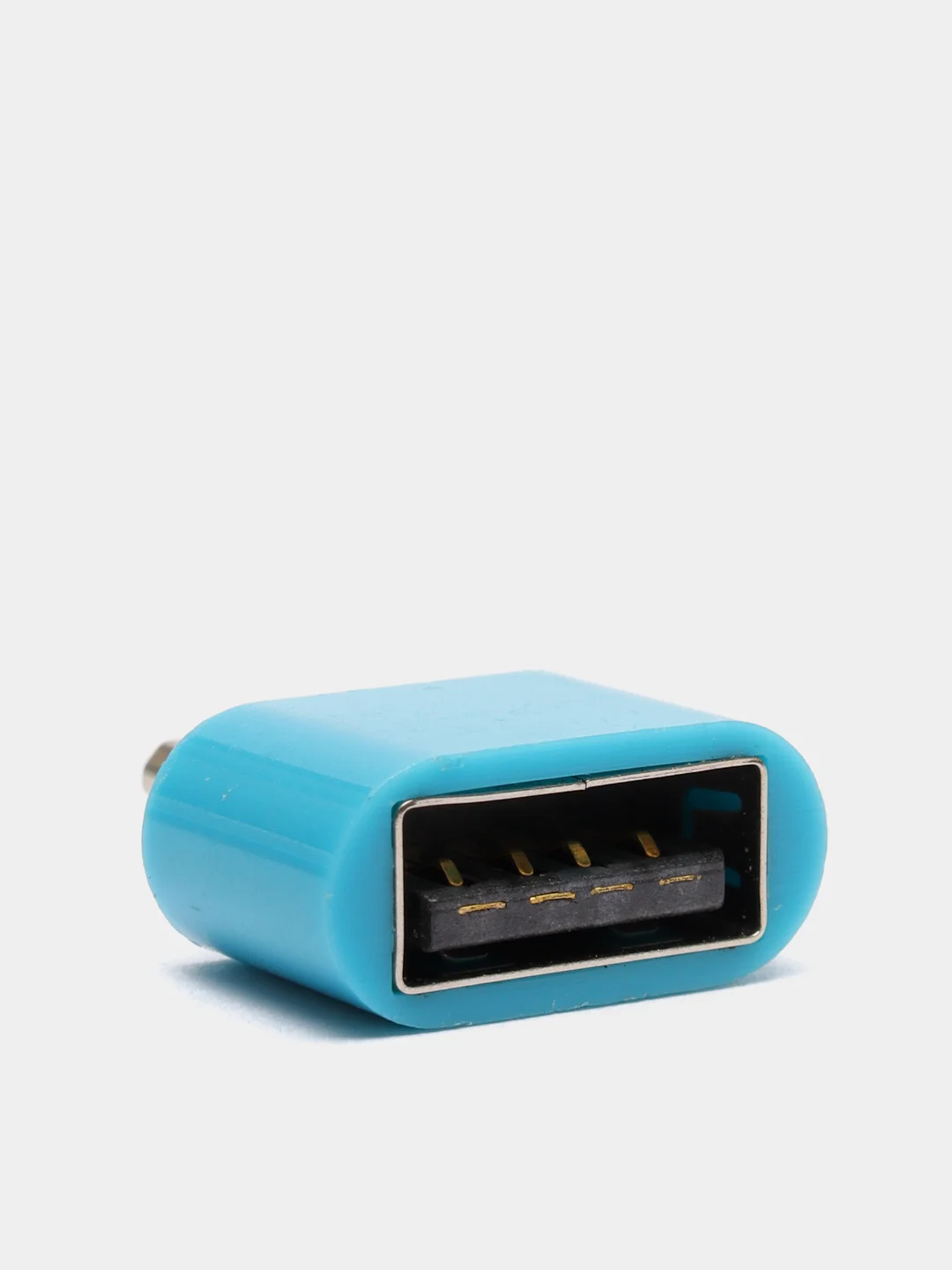 Голубой переходник OTG  USB - MicroUSB