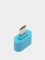 Голубой переходник OTG  USB - MicroUSB