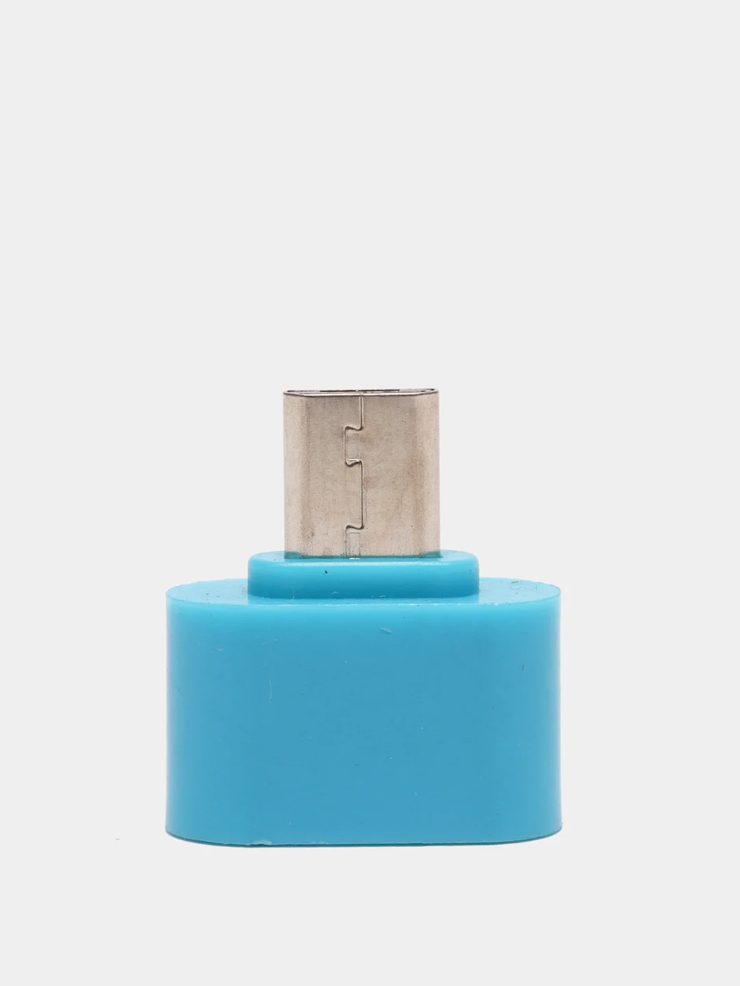 Голубой переходник OTG  USB - MicroUSB