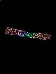 Наклейка "FUСKING AWESOME" на телефон, ноутбук, чехол