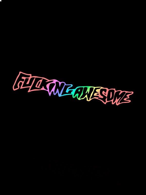 Наклейка "FUСKING AWESOME" на телефон, ноутбук, чехол