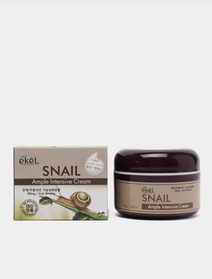 Корейский ампульный крем для лица с муцином улитки EKEL Snail Ample Intensive Cream,110ml