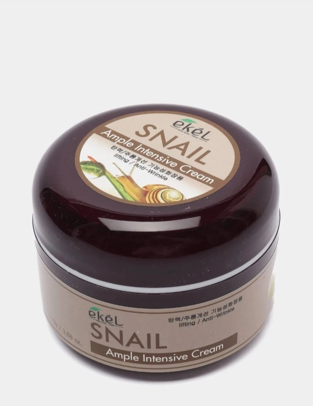Корейский ампульный крем для лица с муцином улитки EKEL Snail Ample Intensive Cream,110ml