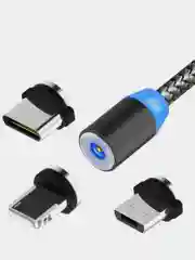 Золотой usb кабель и коннектор SKYDOLPHIN для зарядки магнитный 2.4A, Lightning, Type-C, MicroUsb