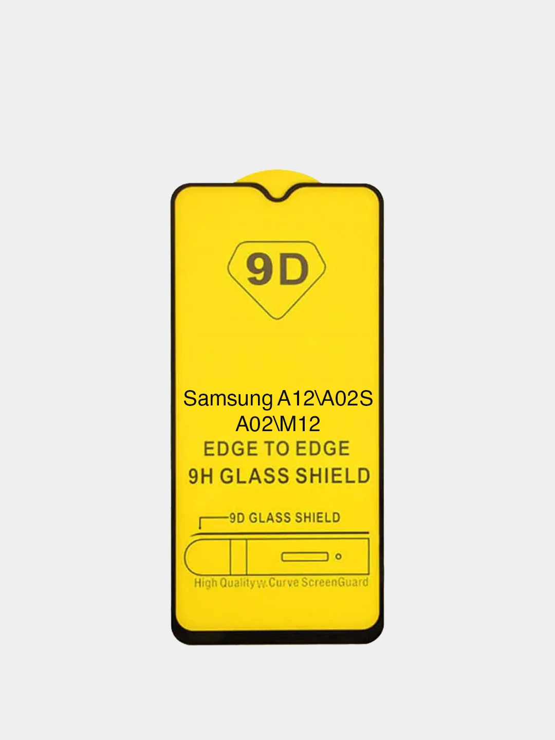 Защитное стекло для Samsung A12 A02S A02 M12 9D черный