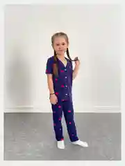 Пижама для девочек/рубашка и брюки/классическая пижама